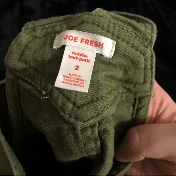 Olive Green Jean Overall Shorts | 2T | EUC - Picture 3 of 4